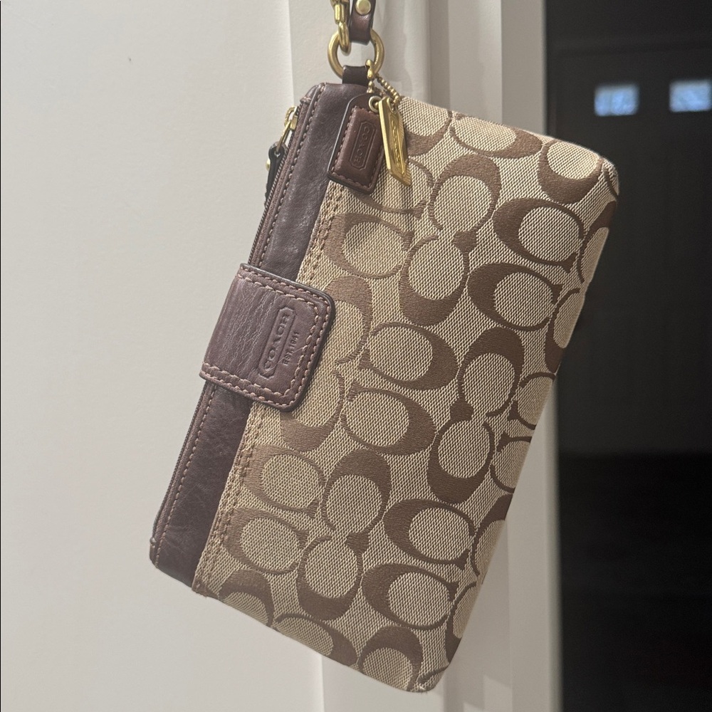 Coach Signature Canvas & Leather Clutch - Picture 2 of 15